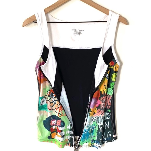 Marc Cain Sports zip front sleeveless tank, Sz 12 - Picture 10 of 12
